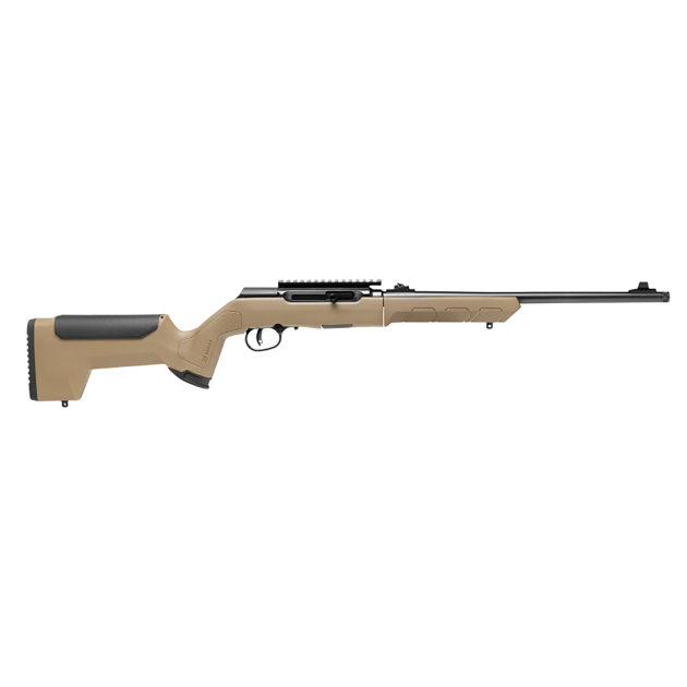 Savage Arms 47262 A22 Takedown 22 LR 10+1 18" Threaded Barrel, Blued Barrel/Rec, FDE Synthetic Stock with Mag Storage, Optics Mount with Low-Pro Sights
