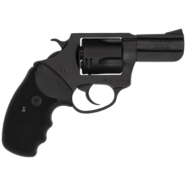 Charter Arms 14420 Bulldog  Large Frame 44 S&W Spl 5 Shot 2.50" Black Stainless Steel Barrel, Cylinder & Frame, Black Finger Grooved Rubber Grip, Exposed Hammer