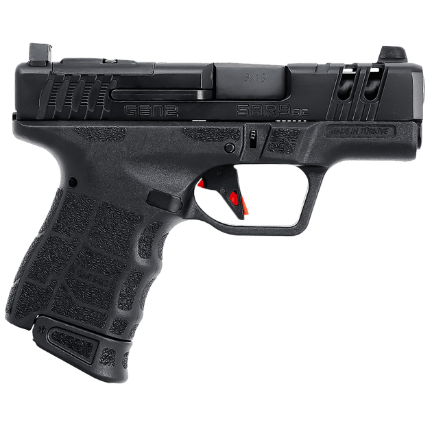 SAR USA SAR9SCG2BL SAR9 SC Gen2 Compact Frame 9mm Luger 12+1/15+1 3.30" Black Steel Barrel, Black Serrated Steel Slide, Black Polymer Frame, Black Interchangeable Backstrap Grip