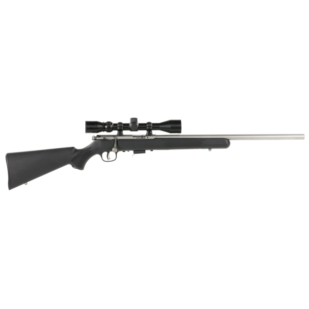 Savage Arms 95200 93 FVSS XP 22 WMR Caliber with 5+1 Capacity, 21" Barrel, Matte Stainless Metal Finish, Matte Black Synthetic Stock & AccuTrigger Right Hand (Full Size) Includes 3-9x40mm Scope