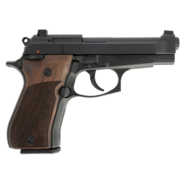 Tisas 11000103 Fatih  380 ACP 13+1 3.94" Black Steel Barrel, Black Cerakote Serrated Steel Slide, Black Cerakote Aluminum Frame w/Beavertail, Wood Grip, Ambidextrous Safety