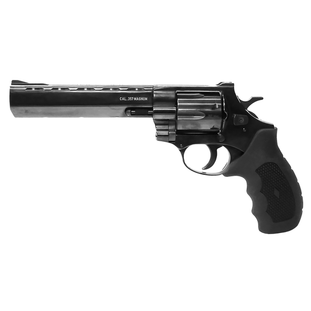 Weihrauch Guns 770134 Windicator  357 Mag 6rd 6" Blued Steel Barrel,  Cylinder & Frame, Ramp Front/Fixed Rear Sights, Exposed Hammer, Finger Grooved Black Rubber Grip