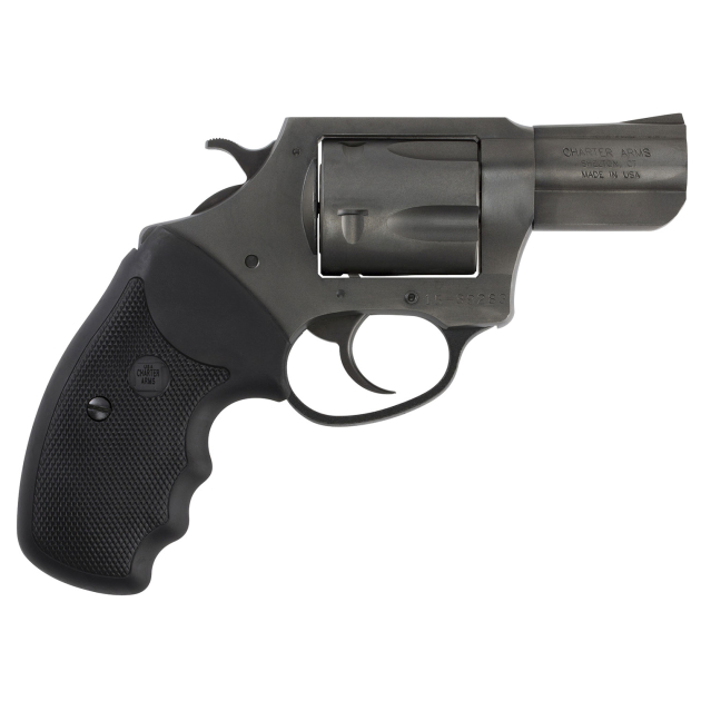Charter Arms 64420 Bulldog  Large 44 S&W Spl 5 Shot, 2.50" Black Nitride Steel Barrel, Cylinder & Frame w/Black Finger Grooved Rubber Grip, Exposed Hammer
