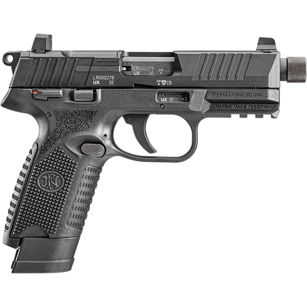 FN 66101011 502 Tactical 22 LR 10+1 4.60" Steel Threaded Barrel, Black Optic Ready/Serrated Slide & Polymer Frame w/Picatinny Rail, Black Textured Polymer Grip, Ambidextrous