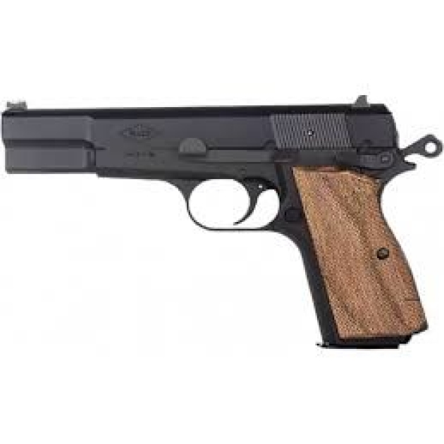 MAC Inglis P-35 Hi-Power Pistol - Black | 9mm | 4.7" Barrel | 15rd | Wood Grips