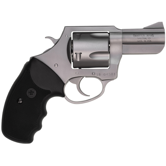 Charter Arms 74530 Bulldog  Extra Large 45 Colt (LC), 5 Shot 2.50" Matte Stainless Steel Barrel, Cylinder & Frame w/Black Finger Grooved Rubber Grip