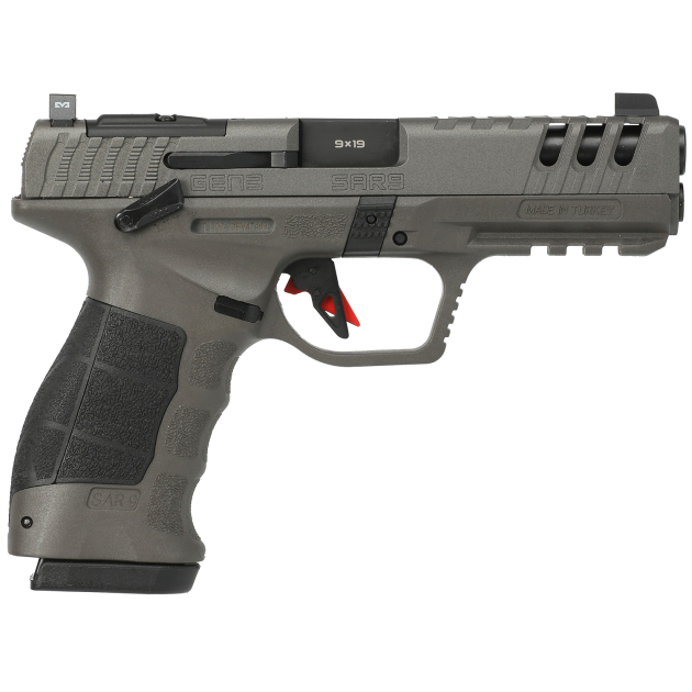 SAR USA SAR9G3PT SAR9 Gen3 Full Size Frame 9mm Luger 17+1 4.40" Black Steel Barrel, Platinum Cerakote Serrated Steel Slide, Platinum Cerakote Polymer Frame w/Picatinny Rail, Black Polymer Grip