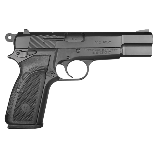 EAA GIRSAN 390450 MC P35  9mm Luger 15+1, 4.87" Black Steel Barrel, Black Serrated Steel Slide, Matte Black Steel Frame Black, Checkered Polymer Grip, Ambidextrous