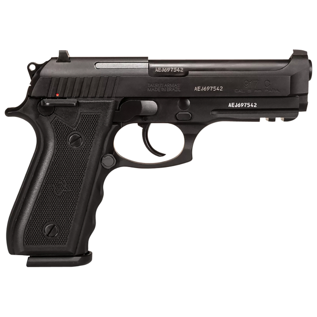 Taurus 1-917C41 917C  Full Size Frame 9mm Luger 18+1 4.30" Matte Black Steel Barrel, Serrated Steel Slide, Black Anodized Aluminum Frame w/Beavertail & Picatinny Rail, Black Target Grip, Ambidextrous