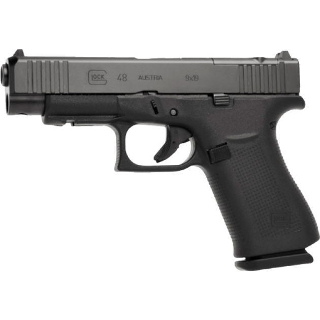 GLOCK 48 MOS 9MM LUGER FS 10RD - BLACK POLYMER FRONT RAILS