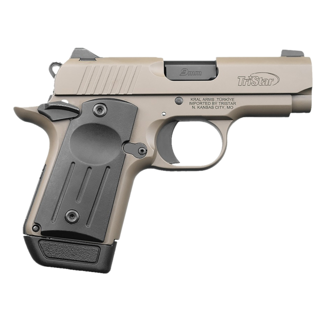 TriStar 85708 Protege X  Sub-Compact Frame 9mm Luger 7+1 3.20" Black Steel Barrel, Flat Dark Earth Cerakote Serrated Steel Slide, Flat Dark Earth Cerakote Frame, Black Polymer Grip