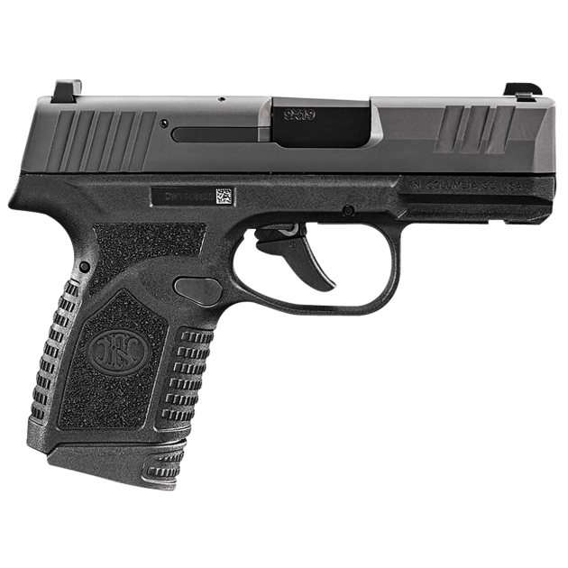 FN 66101408 Reflex  Micro-Compact Frame 9mm Luger 15+1/11+1, 3.30" Black Target Crown Steel Barrel, Black PVD Serrated Steel Slide & Polymer Frame w/Picatinny Rail, Ambidextrous