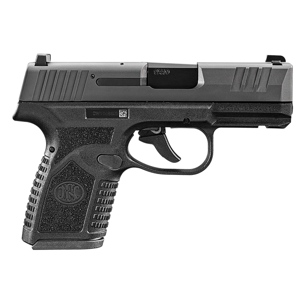 FN 66101412 Reflex  Micro-Compact Frame 9mm Luger 10+1, 3.30" Black Target Crown Steel Barrel, Black PVD Serrated Steel Slide & Polymer Frame w/Picatinny Rail, Ambidextrous