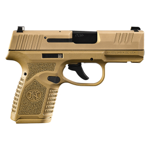 FN 66101413 Reflex  Micro-Compact Frame 9mm Luger 10+1, 3.30" Black Target Crown Steel Barrel, Flat Dark Earth PVD Serrated Steel Slide, Flat Dark Earth Polymer Frame w/Picatinny Rail, Ambidextrous