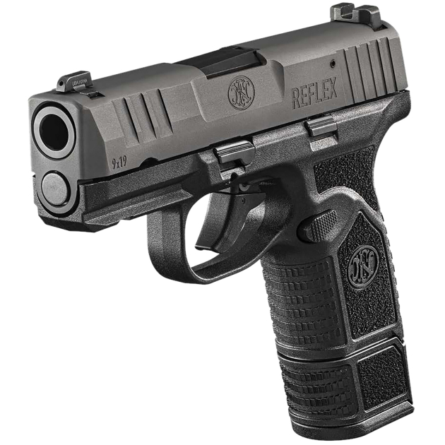 FN 66101416 Reflex  9mm Luger 15+1 11+1 3.30" Micro-Compact Frame Black PVD Serrated Steel Slide w/Picatinny Rail Stippled Grip Ambidextrous