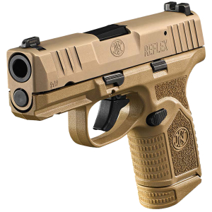 FN 66101421 Reflex  9mm Luger 10+1 3.30" Micro-Compact Frame Flat Dark Earth PVD Serrated Steel Slide w/Picatinny Rail Stippled Grip Ambidextrous