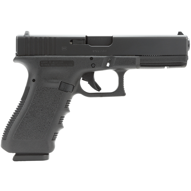 Glock PI1750201 G17 Gen3  *CA Compliant 9mm Luger  4.49" Barrel 10+1, Black Polymer Frame & Slide, Finger Grooved Rough Texture Polymer Grip, Safe Action Trigger
