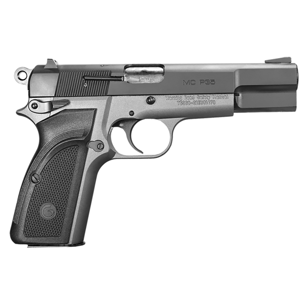 EAA GIRSAN 390455 MC P35  9mm Luger 15+1, 4.87" Black Steel Barrel, Black Serrated Steel Slide, Matte Stainless Steel Frame, Black Checkered Polymer Grip, Ambidextrous