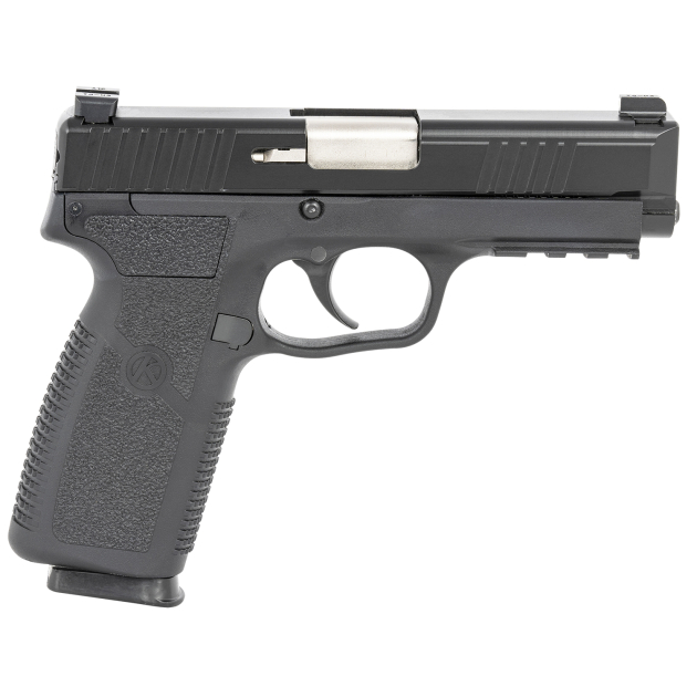 Kahr Arms TP90S94N TP9-2  9mm Luger Caliber with 4" Barrel, 8+1 Capacity, Black Finish Picatinny Rail Frame, Serrated Matte Black Stainless Steel Slide, Textured Polymer Grip & TruGlo Night Sights