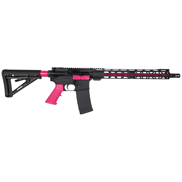 Diamondback DB175AK591 DB15  5.56x45mm NATO 16" 30+1, Black with Prison Pink Accents, Carbon Lower, 15" M-Lok Handguard, Magpul Carbine Stock, A2 Grip