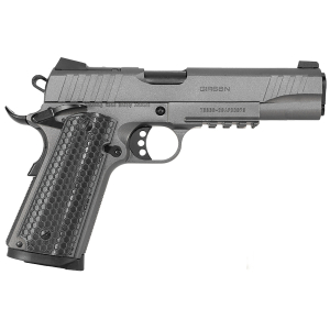 Girsan 391149 MC1911 S Influencer Full Size 38 Super 9+1 5" Black Steel Barrel, Tungsten Gray Cerakote Optic Ready/Serrated Steel Slide & Frame w/Picatinny Rail & Beavertail, Gray Polymer Grip