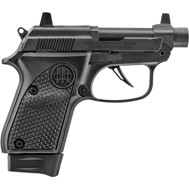 Beretta USA J20X22R8M3 20X Bobcat Bug Out Bag Micro Frame 22 LR 8+1 2.80" Black Threaded Tip-Up Barrel, Inox ELS/Serrated Slide, Black Polymer Frame w/Beavertail, Helica Texture Grip