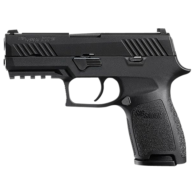 Sig Sauer 320C9BSSMSMA P320 *MA Compliant Compact 9mm Luger 10+1 3.90" Black Carbon Steel Barrel Black Nitron Serrated Slide Black Stainless Steel Frame w/Picatinny Rail Black Polymer Grips Right Hand