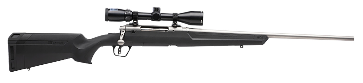Savage Arms 57101 Axis II XP Full Size 223 Rem 4+1 22" Matte Stainless Button-Rifled Barrel, Matte Stainless Stainless Steel Receiver, Matte Black Synthetic Stock, Bushnell Banner 3-9x40mm, Right Hand