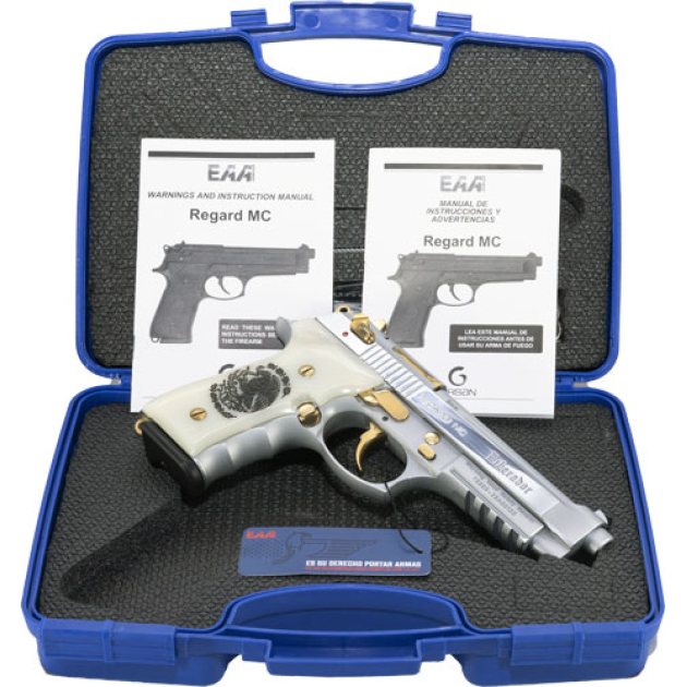 GIRSAN REGARD LIBERADORE II - 9MM GOLD/CHROME ENGR.18-SHOT