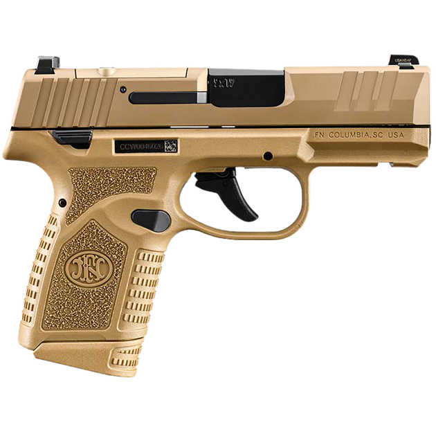 FN 66101419 Reflex MRD 9mm Luger 15+1 11+1 3.30" Micro-Compact Frame Flat Dark Earth PVD Optic Ready/Serrated Steel Slide  w/Picatinny Rail Stippled Grip Ambidextrous