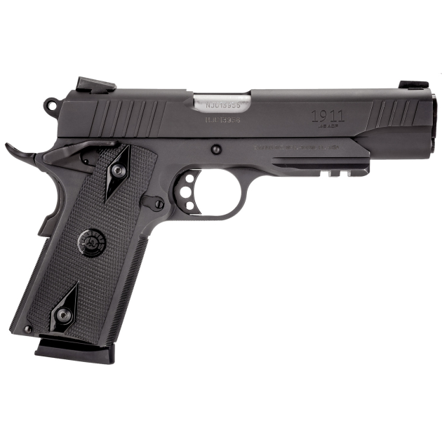 Taurus 1191101B1 1911  Full Size Frame 45 ACP 8+1 5" Matte Stainless Steel Barrel, Matte Black Serrated Steel Slide & Frame w/Beavertail & Picatinny Rail, Black Checkered Polymer Grip, Right Hand