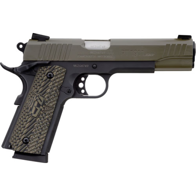 TAURUS 1911 45ACP 5" FS 8-SH - MT BLACK CERAKOTE GREEN SLIDE