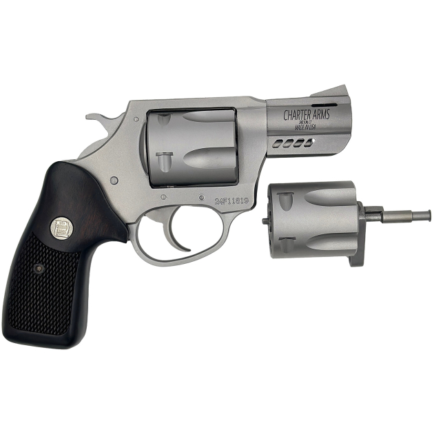 Charter Arms 73920 Mag Pug & Pitbull  38 Special 357 Mag 9mm 5 Shot 2.2" Stainless Steel Classic Walnut Wood Grip