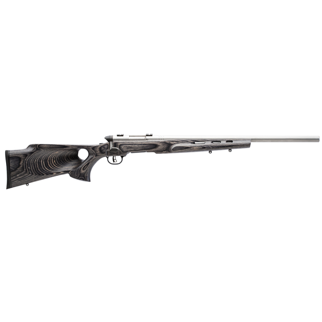 Savage Arms 96972 B.MAG Target 17 WSM Caliber with 8+1 Capacity, 22" Barrel, Matte Stainless Metal Finish & Fixed Thumbhole Gray Laminate Stock Right Hand (Full Size)