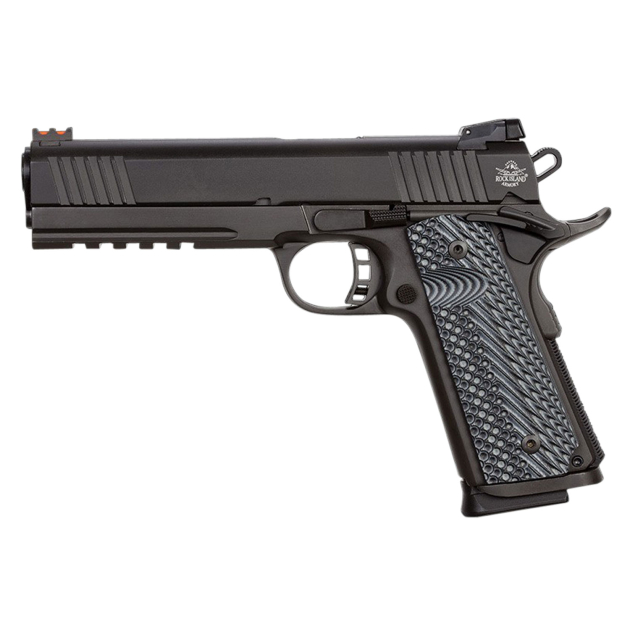 Rock Island 51914 Tac Ultra FS 10mm Auto Caliber with 5" Barrel, 8+1 Capacity, Overall Black Parkerized Finish Steel, Picatinny Rail/Beavertail Frame, Serrated Black Slide & Black/Gray G10 Grip