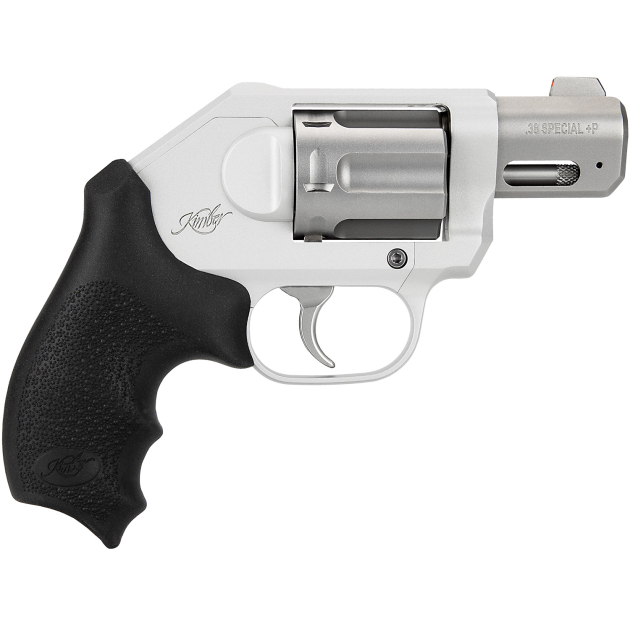 Kimber Mfg, Inc 3400034 K6XS  Small 38 Special +P 6 Shot 2" Glass Bead Stainless Steel Barrel, Silver KimPro II Aluminum Frame, Black Hogue Rubber Grip, Concealed Hammer
