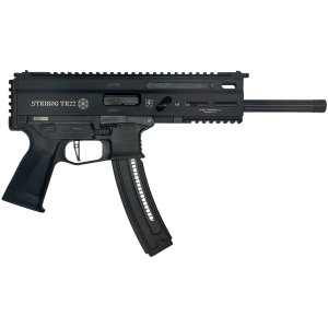 Grand Power 8588005808606 TR22 Stribog 22 LR 25+1 8" Black Threaded Barrel, Black Picatinny Rail Receiver, Black Aluminum Frame w/Lower & Rear Picatinny Rail,  Black Polymer Grips
