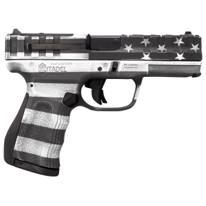 Citadel CITCP9USGCAN Centurion  9mm Luger 14+1, 4" Black Steel Barrel, American Flag Gray Cerakote Optic Ready/Serrated Slide, Polymer Frame & Grip, Features Matching Ammo Can