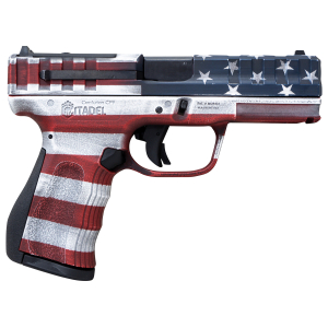 Citadel CITCP9USACAN Centurion CP9 Compact Frame 9mm Luger 14+1, 4" Black Steel Barrel, American Flag Cerakote Optic Ready/Serrated Steel Slide, Polymer Frame & Grip, Features Matching Ammo Can