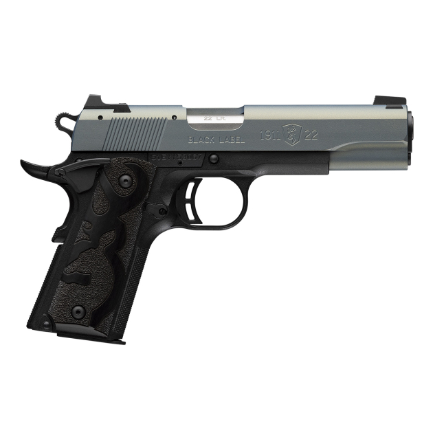Browning 051899490 1911-22 Black Label Full Size Frame 22 LR 10+1 4.25" Matte Stainless Steel Barrel, Northern Lights Cerakote Serrated Steel Slide, Matte Black Polymer Frame w/Beavertail