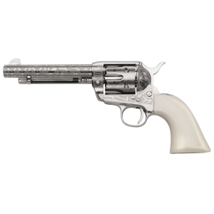Taylors & Company 200060 1873 Cattle Brand 357 Mag Caliber with 5.50"  Barrel, 6rd Capacity Cylinder, Overall Nickel-Plated Engraved Finish Steel & Ivory Synthetic Grip