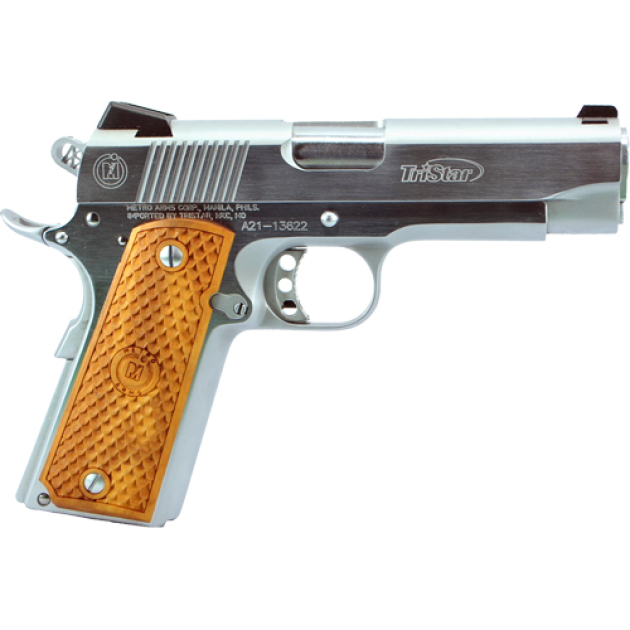 TRISTAR AMERICAN CLASSIC CMNDR - 1911 9MM 4.5" CHROME/WOOD