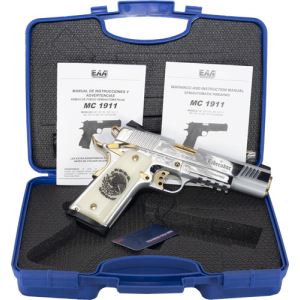 GIRSAN MC1911S LIBERADORE II - 45ACP CHROME/GOLD ENGRAVED 8RD