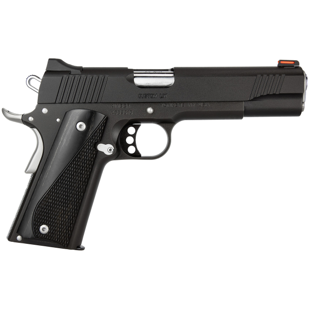 Kimber Mfg, Inc 3700595 Custom LW Nightstar 45 ACP 8+1 5" Stainless Match Grade Barrel, Black Serrated Steel Slide, Black Aluminum Frame w/Beavertail, Black/Gray Laminate Grip