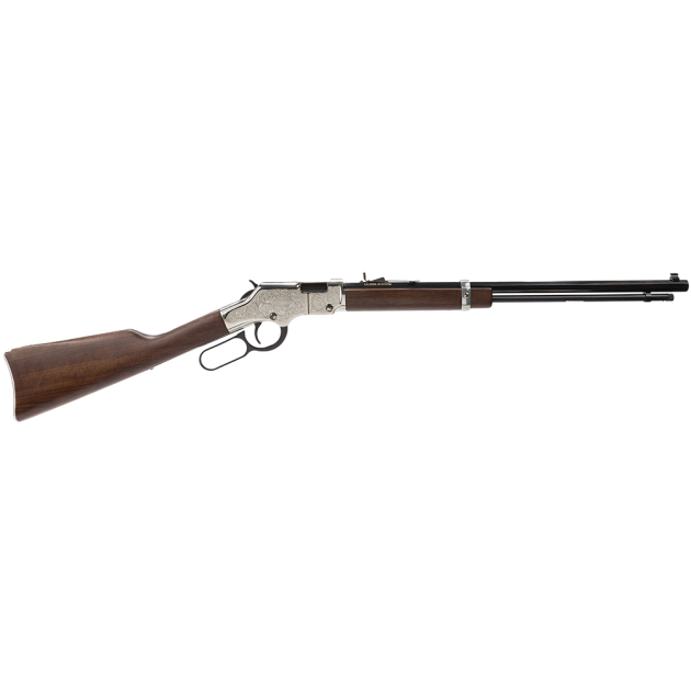 Henry H004SE Silver Eagle  Full Size 22 Short/ 22 Long/ 22 LR (16 LR/21 Short) 20" Blued Barrel, Nickel-Plated Metal Finish, American Walnut Stock Right Hand
