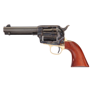Taylors & Company 450DE 1873 Ranch Hand Deluxe 45 Colt (LC) 6rd 4.75" Blued Cylinder & Barrel Color Case Hardened Steel Frame Walnut Navy Size Grip (Taylor Tuned)