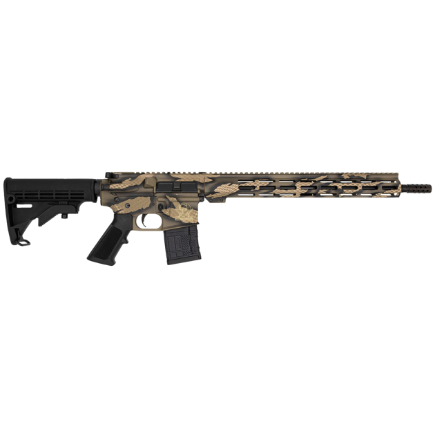 Great Lakes Firearms AR-15 223 Wylde 16" 30+1, Serpent Tan Camo Rec/15" Handguard, Black M4 Stock & A2 Grip, Muzzle Brake