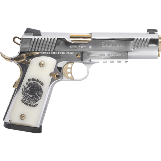 GIRSAN MC1911S LIBERADORE - 38 SUPER CHROME/GOLD ENGR. 8RD