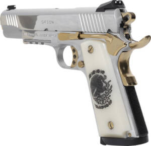 GIRSAN MC1911S LIBERADORE - 38 SUPER CHROME/GOLD ENGR. 8RD - Image 2