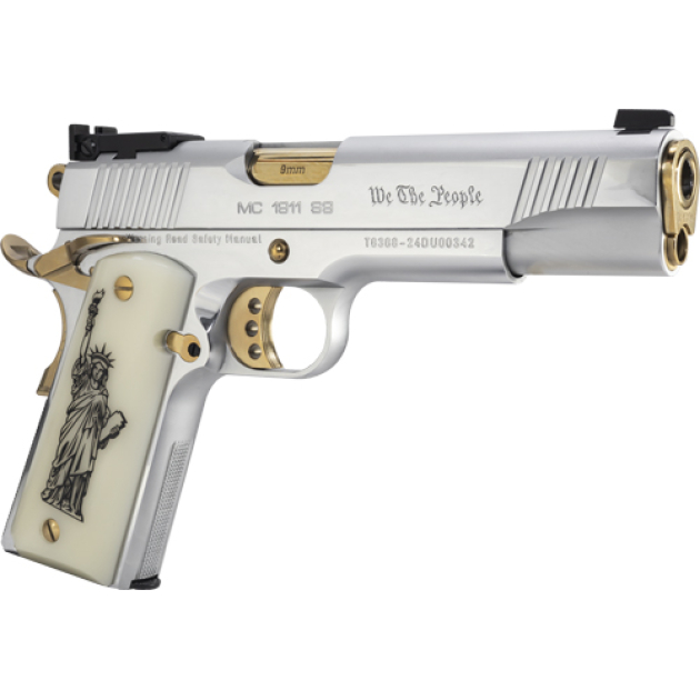 GIRSAN MC1911S WE THE PEOPLE - 9MM GOVT 5" CHROME/GOLD 9RD